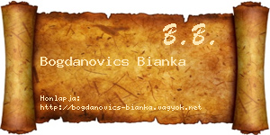 Bogdanovics Bianka névjegykártya